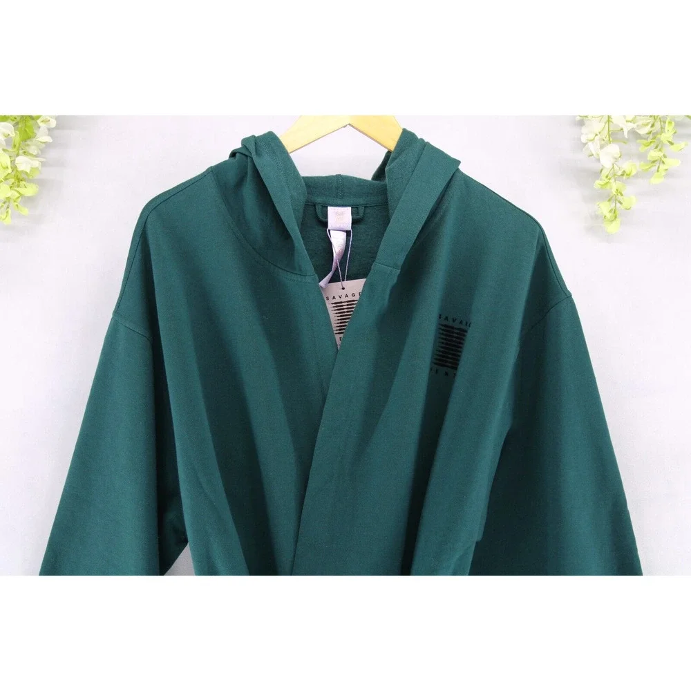 Savage X Fenty NWT Robe XS Green Hooded Kimono Cozy Lounge Sleepwear